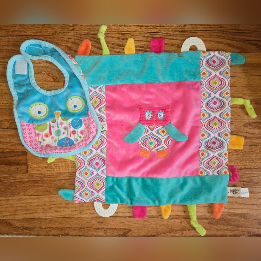 Maison Chic Baby Security Blanket & Bib Set